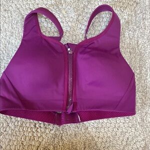 Athleta Purple Zip-Front Sports Bra